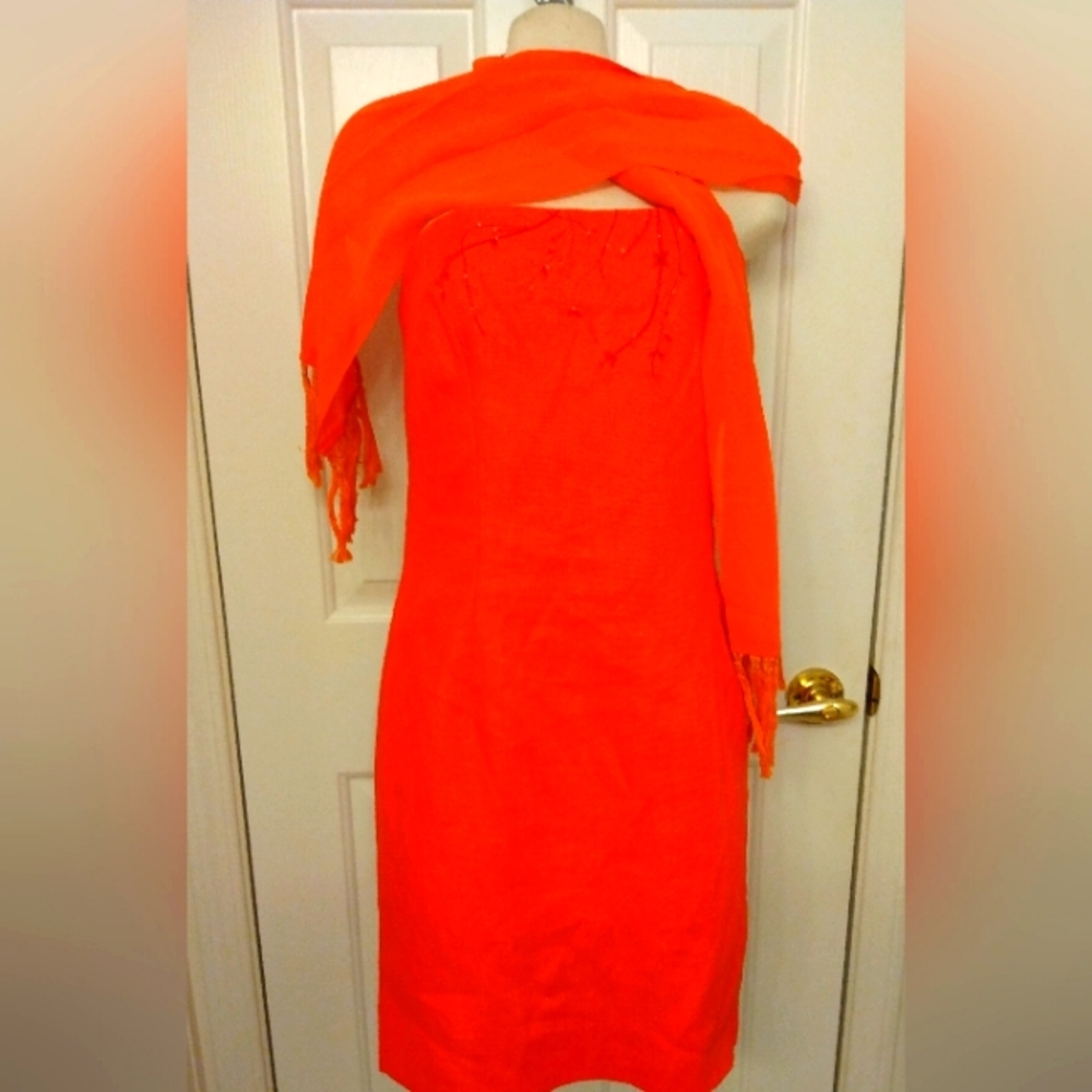 Kay Unger strapless dress with wrap